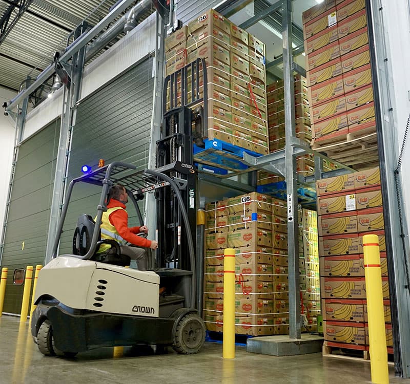 Forklift in Caruso warehouse